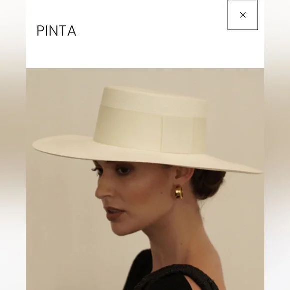 New Artesano Pinto Elegant Cream white Wide-Brim Hat Large L M adjustable boater - Picture 3 of 10